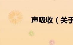 声吸收（关于声吸收简介）