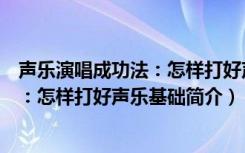 声乐演唱成功法：怎样打好声乐基础（关于声乐演唱成功法：怎样打好声乐基础简介）