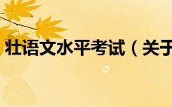 壮语文水平考试（关于壮语文水平考试简介）