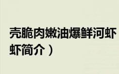 壳脆肉嫩油爆鲜河虾（关于壳脆肉嫩油爆鲜河虾简介）