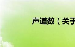 声道数（关于声道数简介）