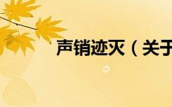 声销迹灭（关于声销迹灭简介）