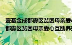 壹基金成都震区贫困母亲爱心互助养殖项目（关于壹基金成都震区贫困母亲爱心互助养殖项目简介）