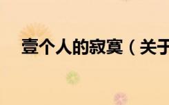 壹个人的寂寞（关于壹个人的寂寞简介）