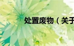 处置废物（关于处置废物简介）
