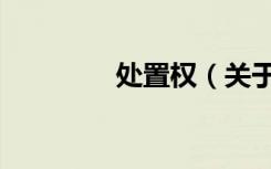 处置权（关于处置权简介）