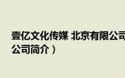 壹亿文化传媒 北京有限公司（关于壹亿文化传媒 北京有限公司简介）
