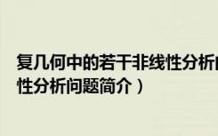 复几何中的若干非线性分析问题（关于复几何中的若干非线性分析问题简介）