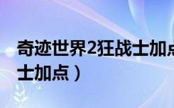 奇迹世界2狂战士加点2021（奇迹世界2狂战士加点）