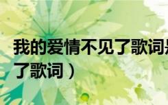 我的爱情不见了歌词是什么歌（我的爱情不见了歌词）