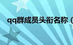 qq群成员头衔名称（qq群成员名字前缀）