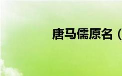 唐马儒原名（唐马儒是谁）