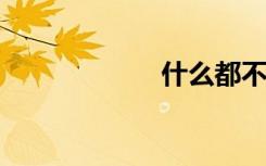 什么都不要对我说