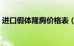 进口假体隆胸价格表（进口假体隆胸多少钱）