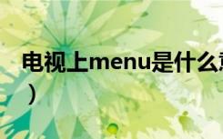 电视上menu是什么意思（menu是什么意思）