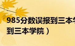 985分数误报到三本学院 app（985分数误报到三本学院）