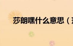 莎朗嘿什么意思（莎郎嘿是什么意思）