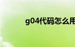 g04代码怎么用（代码怎么用）