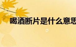 喝酒断片是什么意思（断片是什么意思）