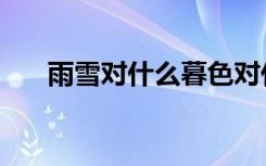 雨雪对什么暮色对什么（雨雪对什么）