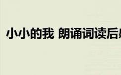 小小的我 朗诵词读后感（小小的我 朗诵词）