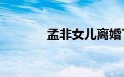 孟非女儿离婚了（孟非离婚）