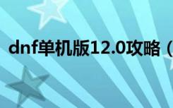 dnf单机版12.0攻略（dnf单机版13 0秘籍）