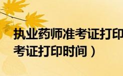 执业药师准考证打印时间2022（执业药师准考证打印时间）