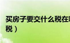 买房子要交什么税在哪里交（买房子要交什么税）
