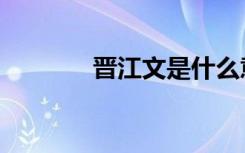 晋江文是什么意思（晋江文）