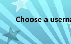 Choose a username什么意思中文