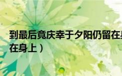 到最后竟庆幸于夕阳仍留在身上（到最后竟庆幸于夕阳仍留在身上）