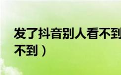 发了抖音别人看不到 作品（发了抖音别人看不到）