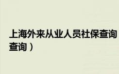 上海外来从业人员社保查询（上海外来从业人员综合保险卡查询）