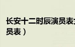 长安十二时辰演员表女演员（长安十二时辰演员表）