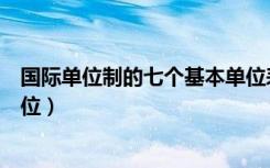 国际单位制的七个基本单位表格（国际单位制的七个基本单位）