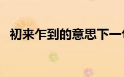 初来乍到的意思下一句（初来乍到的意思）