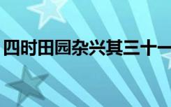 四时田园杂兴其三十一改写成短文200字优美