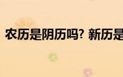 农历是阴历吗? 新历是阳历（农历是阴历吗）