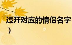 迃幵对应的情侣名字（廾匸与之对应的情侣名）