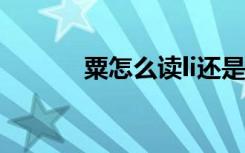 粟怎么读li还是su（要怎么读）
