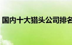 国内十大猎头公司排名（国内猎头公司排名）