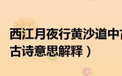 西江月夜行黄沙道中古诗意思解释（宿建德江古诗意思解释）