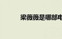 梁薇薇是哪部电视剧（梁薇薇）