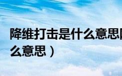 降维打击是什么意思网络用语（降维打击是什么意思）