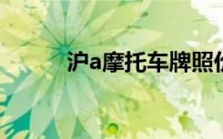 沪a摩托车牌照价格（牌照价格）