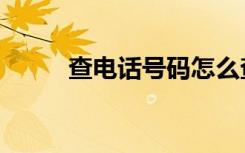 查电话号码怎么查（查电话号码）
