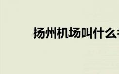 扬州机场叫什么名字（扬州机场）