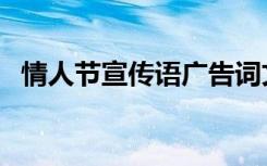 情人节宣传语广告词文案（情人节宣传语）