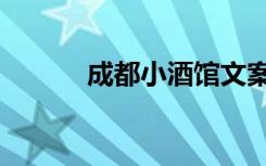 成都小酒馆文案（成都小酒馆）